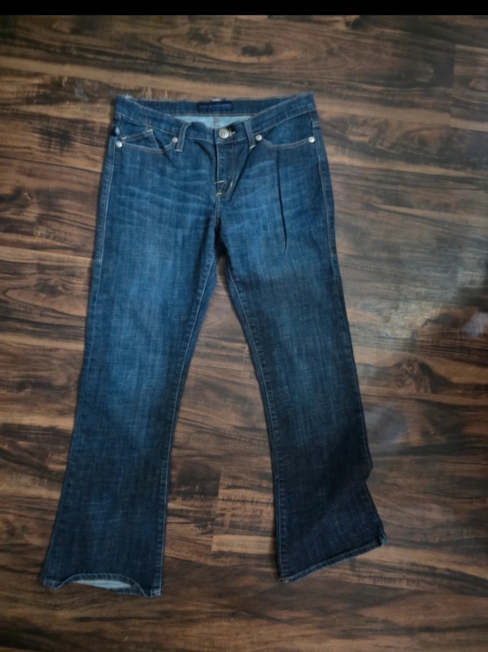 Rock & Republic Dark Blue Flare Jeans. 12 Short